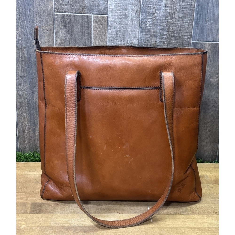 Patricia Nash Viana Tote Brown Leather Shoulder Bag Double Exterior Pockets